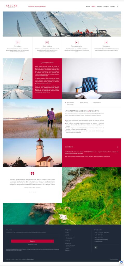 Aperçu du site internet d'Allure Finance