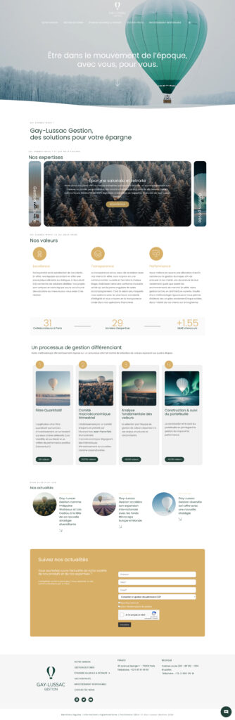 Aperçu du site internet de la société de gestion Gay-Lussac Gestion