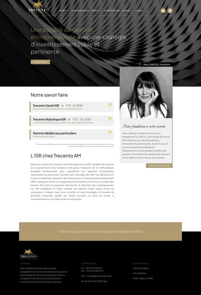 Aperçu du site internet de la société de gestion Kirao AM